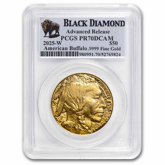 2025-W 1 oz Proof Gold Buffalo PR-70 PCGS (AR, Black Diamond) 2025-W 1 oz Proof Gold Buffalo PR-70 PCGS (AR, Black Diamond)