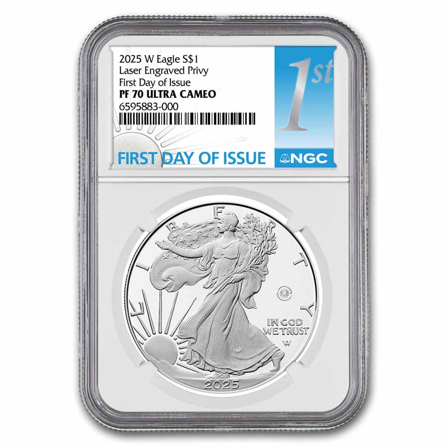 2025-W 1 oz Proof Silver Eagle PF-70 NGC Laser Privy, FDI
