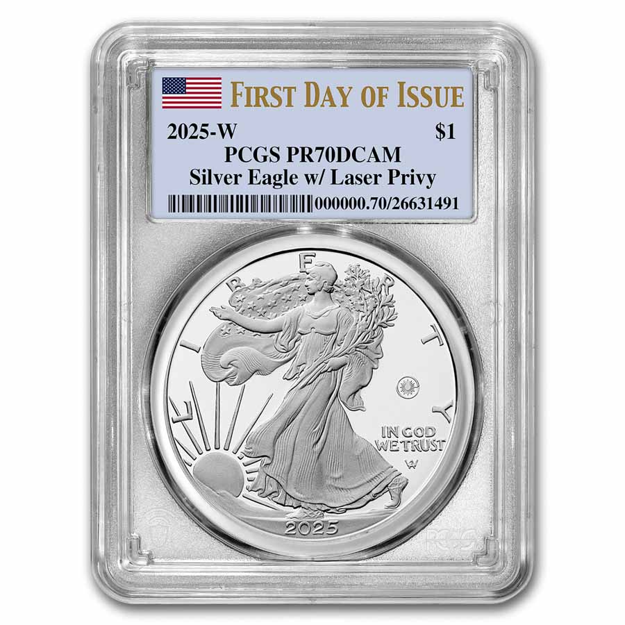 2025-W 1 oz Proof Silver Eagle PR-70 PCGS (Laser Privy, FDI)