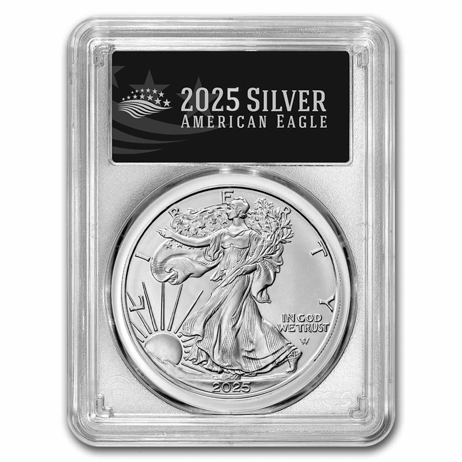 Buy 2025 W Silver Eagle MS-70 PCGS Black Label | APMEX Buy 2025 W Silver Eagle MS-70 PCGS Black Label | APMEX