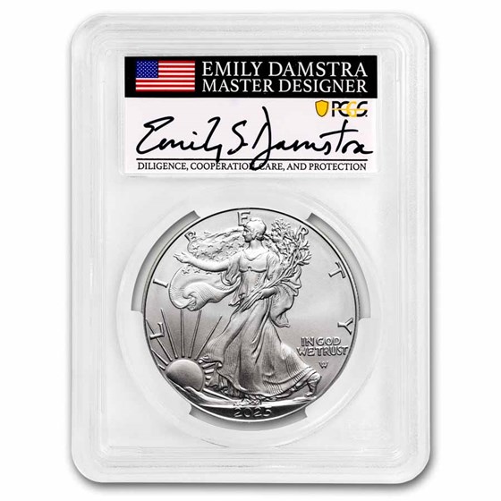 2025-W Burnished Silver Eagle SP-70 PCGS (AR, Damstra) 2025-W Burnished Silver Eagle SP-70 PCGS (AR, Damstra)