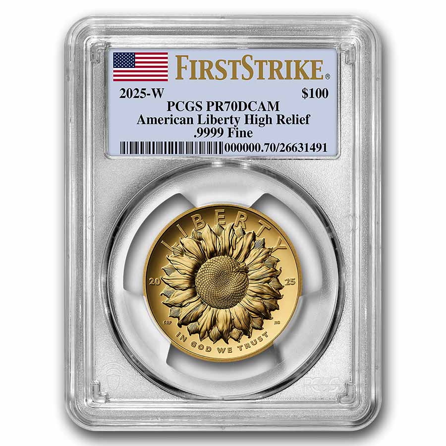 アメリカンリバティHigh Relief 純金 PCGS PR70DCAM アメリカ10ドル金貨2018-W年アメリカンリバティ・ハイリリーフ