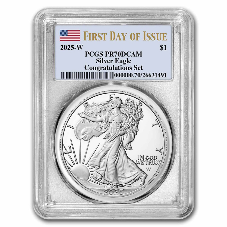 2025-W Proof Silver Eagle PR-70 PCGS (FDI, Congratulations Set)