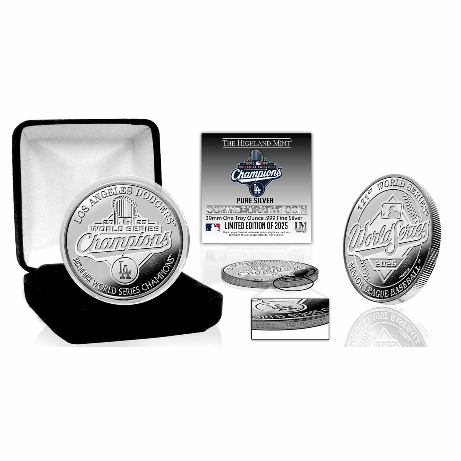2025 World Series Champions Los Angeles Dodgers 1 oz .999 Silver