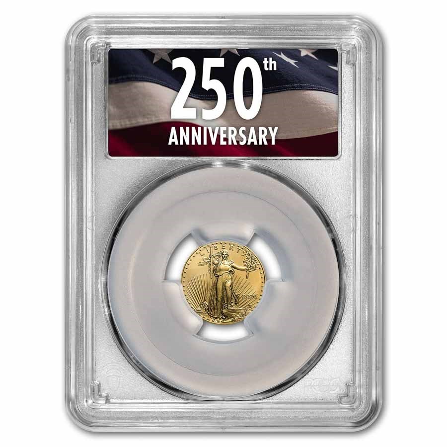 2026 1/10 oz American Gold Eagle MS-70 PCGS (FDI, 250th Anniv)