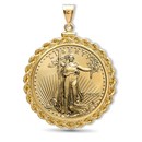 2026 1/10 oz Gold Eagle Pendant (Rope-ScrewTop Bezel)