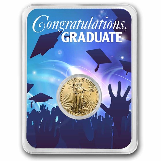 2026 1/10 oz Gold Eagle - w/Celebrate Graduate Card, In TEP