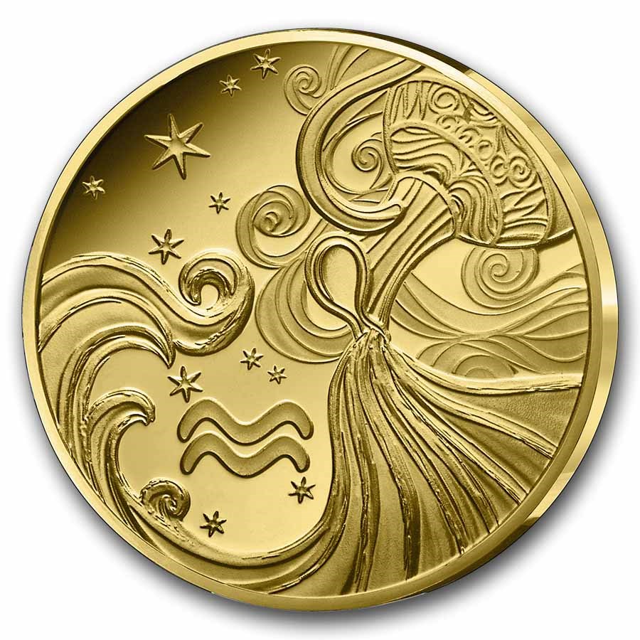 2026 1/2 gram Proof Gold €5 Astro: Aquarius