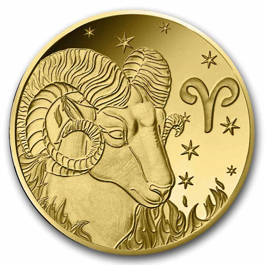 2026 1/2 gram Proof Gold €5 Astro: Aries