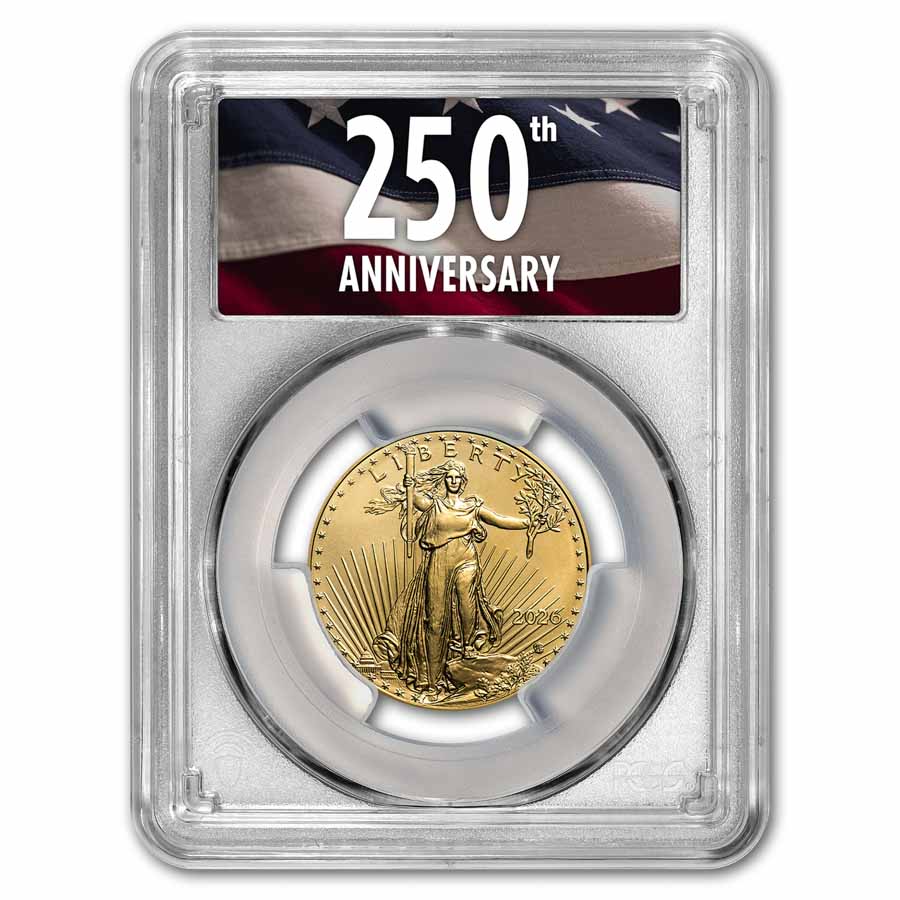 Buy 2026 1/2 oz Gold Eagle MS-70 PCGS FDI, 250th Ann | APMEX