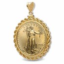 2026 1/2 oz Gold Eagle Pendant (Rope-ScrewTop Bezel)