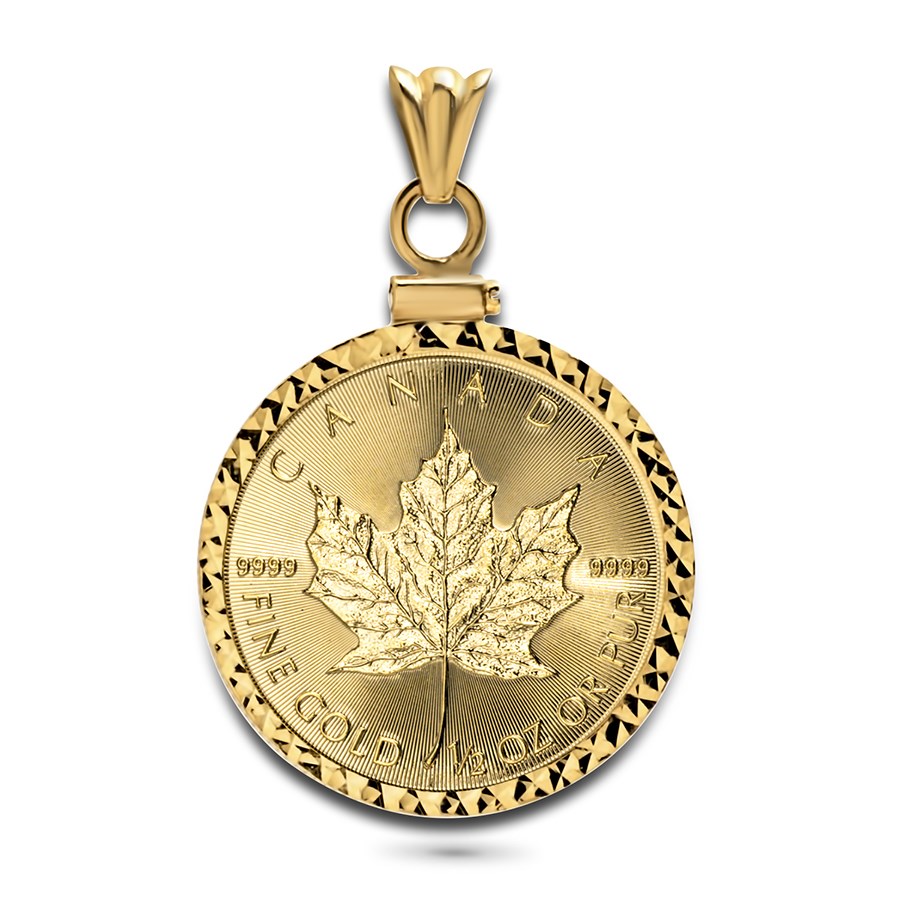 2026 1/2 oz Gold Maple Pendant (Diamond Cut - Screw Top Bezel)
