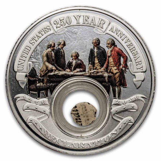 2026 1 oz Ag $1 Rev Series 250th Anniv.: Declaration (Colorized)