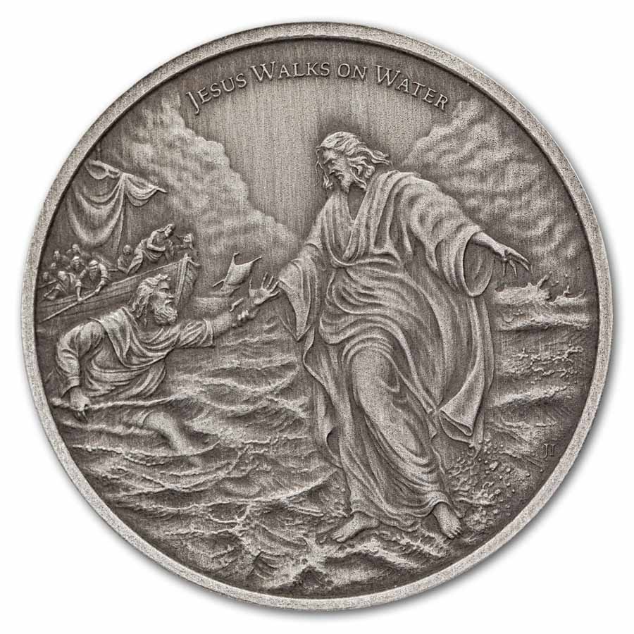 Buy 2026 1 oz Silver Christ Walking on Water COA #7 Antiq | APMEX