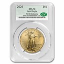 2026 1 oz American Gold Eagle MS-70 CAC (First Delivery)