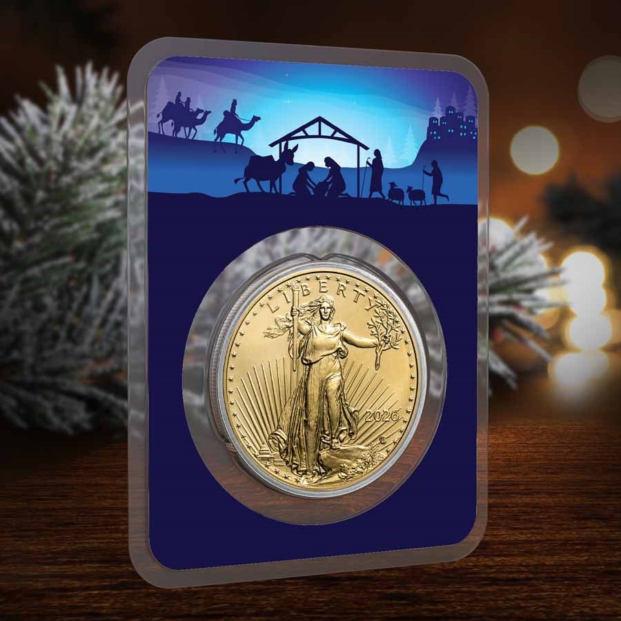 Buy 2026 1 oz Gold Eagle Starry Night Nativity Card | APMEX