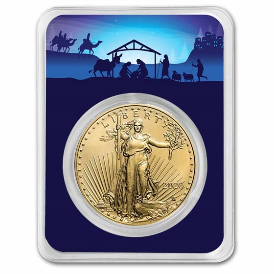 Buy 2026 1 oz Gold Eagle Starry Night Nativity Card | APMEX