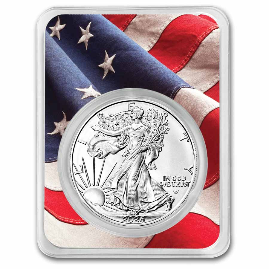 Buy 2026 1 oz Silver Eagle w/Betsy Ross Flag Card | APMEX