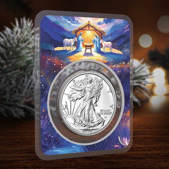 2026 1 oz American Silver Eagle - w/Colorful Nativity Card