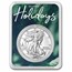 2026 1 oz American Silver Eagle - w/Happy Holidays Tree Branches