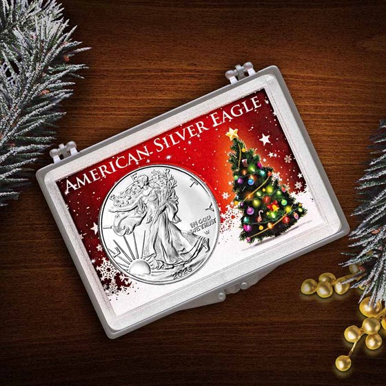 2026 1 oz American Silver Eagle - w/Harris Holder, Christmas Tree