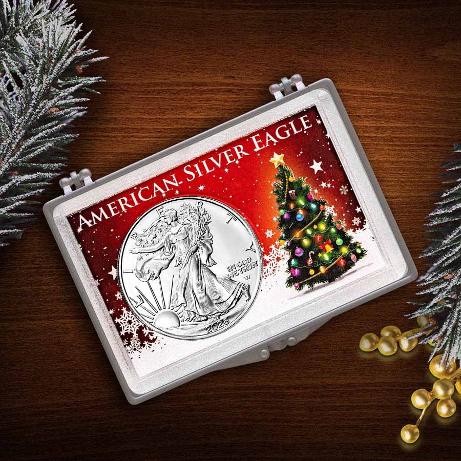 2026 1 oz American Silver Eagle - w/Harris Holder, Christmas Tree