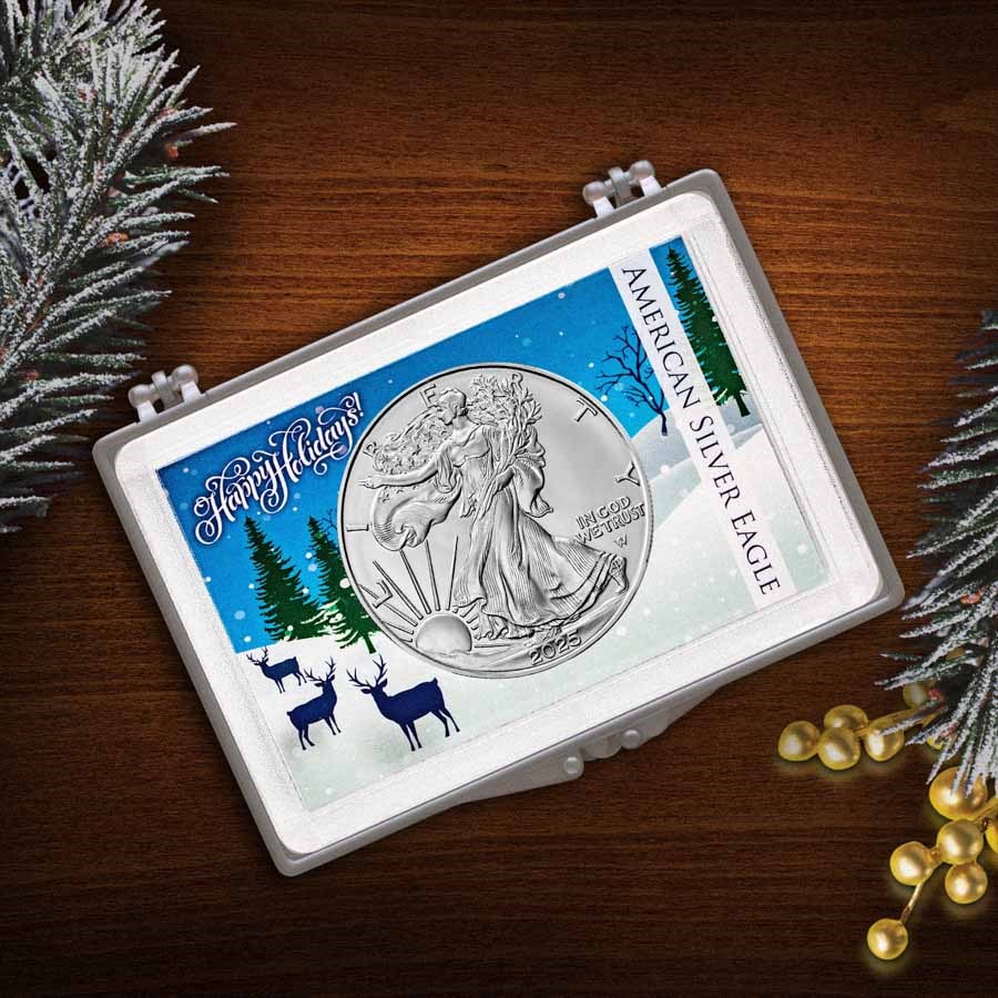 2026 1 oz American Silver Eagle - w/Harris Holder, Happy Holidays