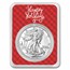 2026 1 oz American Silver Eagle - w/Plaid Happy Holidays Card