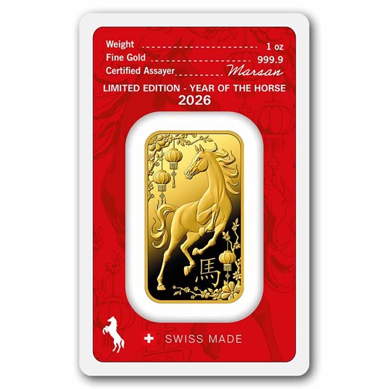 2026 1 oz Gold Bar - Argor-Heraeus Year of the Horse (In Assay)