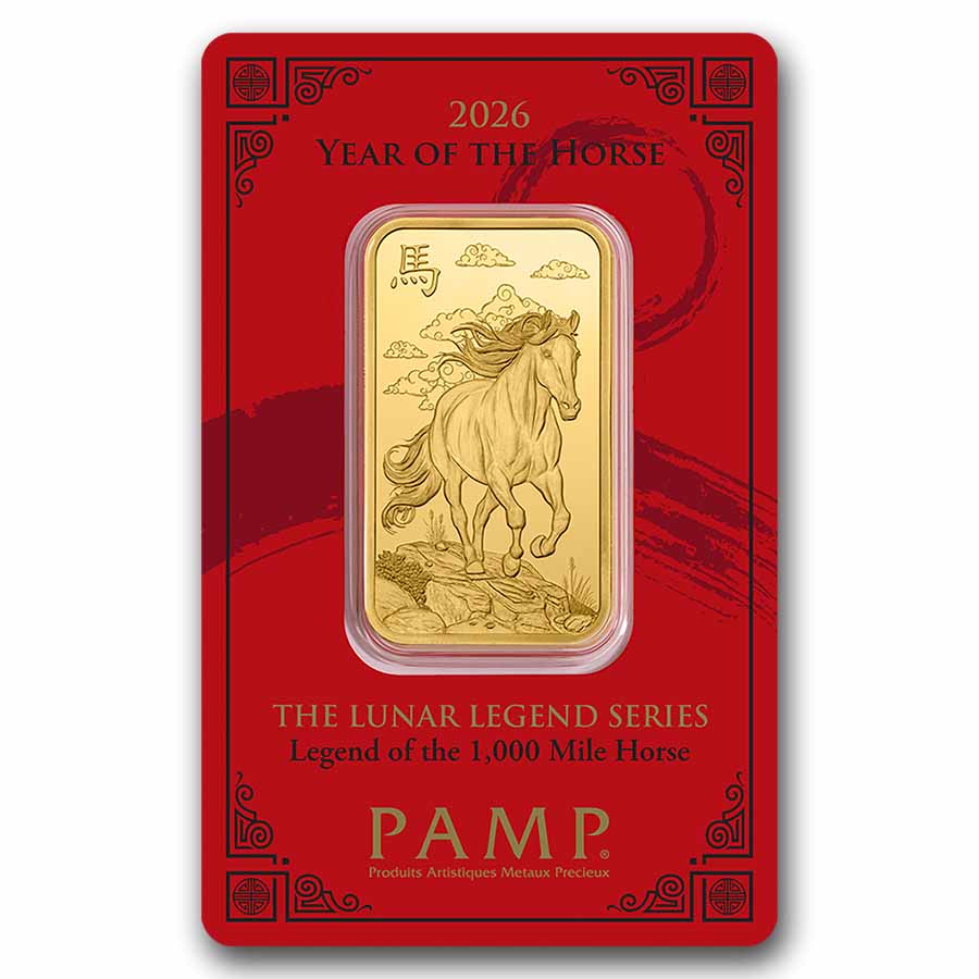 2026 1 oz Gold Bar - PAMP Suisse Year of the Horse (In Assay)
