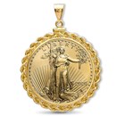 2026 1 oz Gold Eagle Pendant (Rope-ScrewTop Bezel)