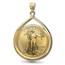 2026 1 oz Gold Eagle Teardrop Pendant (Prong Bezel)