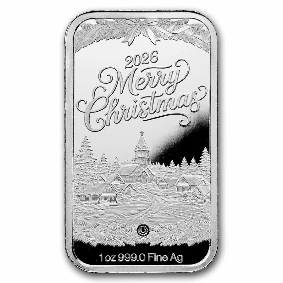 Buy 2026 1 oz Silver Christmas Tree Bar | APMEX