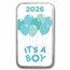 2026 1 oz Silver Colorized Bar - APMEX (It's A Boy, Balloons)