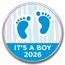 2026 1 oz Silver Colorized Round - APMEX (It's A Boy, Footprints)