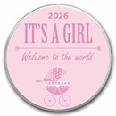 2026 1 oz Silver Colorized Round - APMEX (It's A Girl, Stroller)