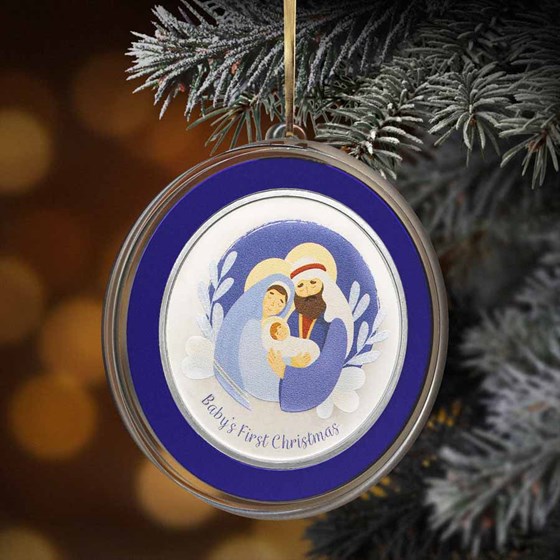 2026 1 oz Silver Colorized Round - Baby's 1st Christmas, Nativity