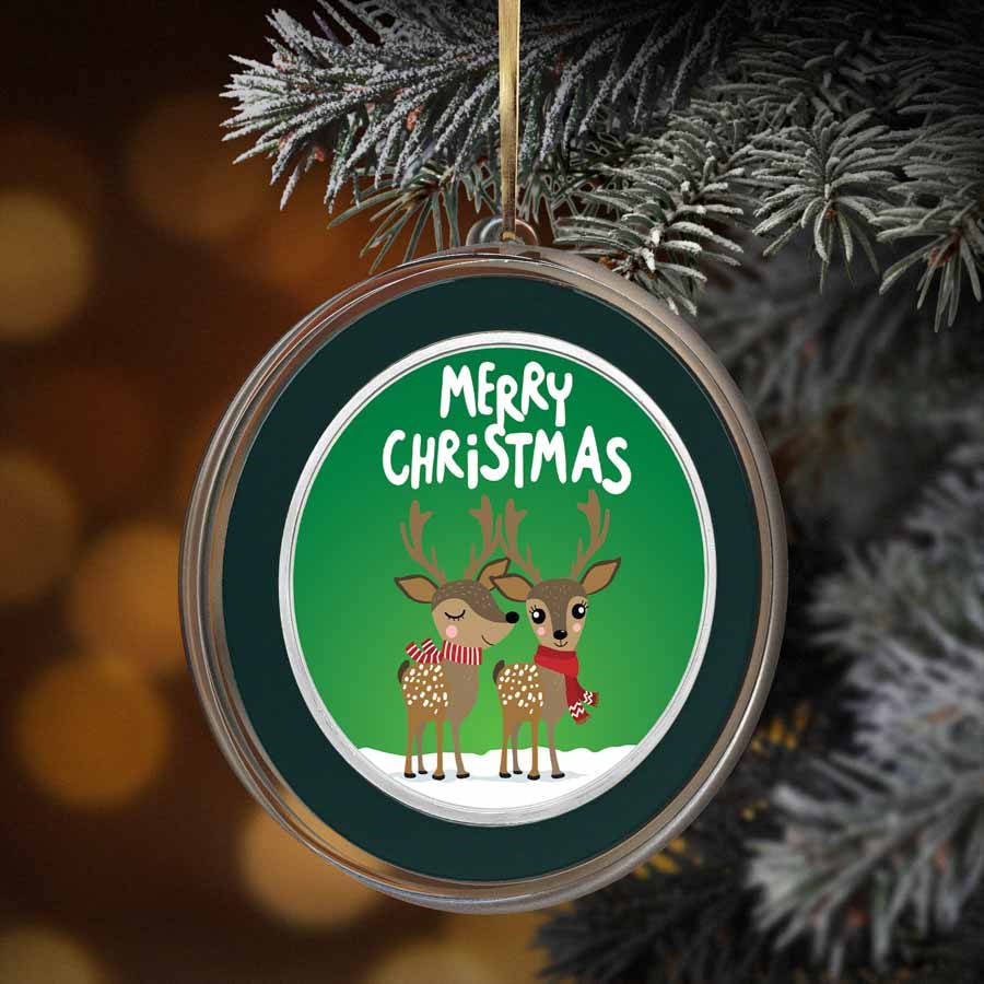 2026 1 oz Silver Colorized Round - Merry Christmas, Reindeer