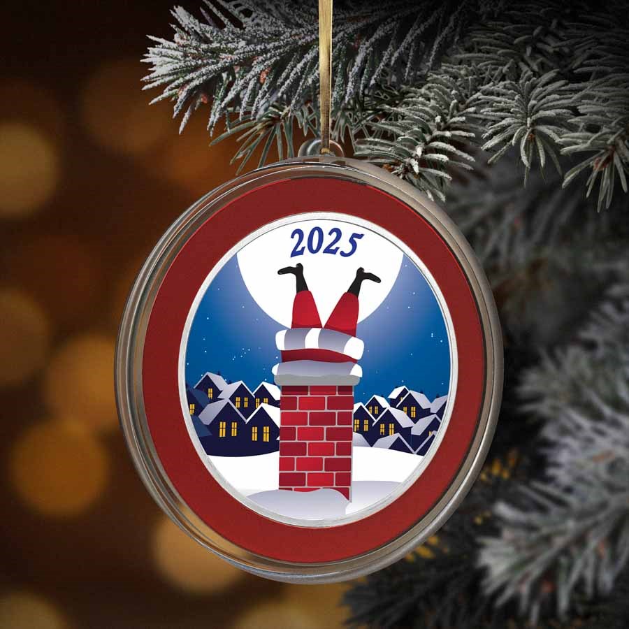 2026 1 oz Silver Colorized Round - Santa Stuck In The Chimney