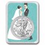 2026 1 oz Silver Eagle - w/Bride & Groom, Aqua Blue Card, In TEP