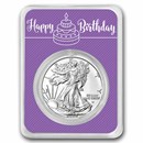 2026 1 oz Silver Eagle - w/Happy Birthday, Purple Card, In TEP
