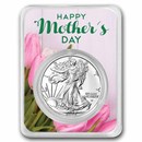 2026 1 oz Silver Eagle - w/Happy Mother's Day Tulips Card, In TEP