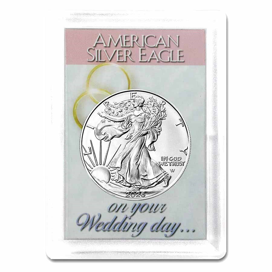 2026 1 oz Silver Eagle - w/Harris Holder, Wedding Day Design