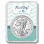 2026 1 oz Silver Eagle - w/"It's A Boy", Baby Birds Card, In TEP