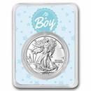 2026 1 oz Silver Eagle - w/"It's A Boy", Baby Blue Card, In TEP