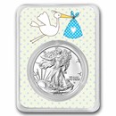 2026 1 oz Silver Eagle - w/"It's A Boy", Stork Card, In TEP