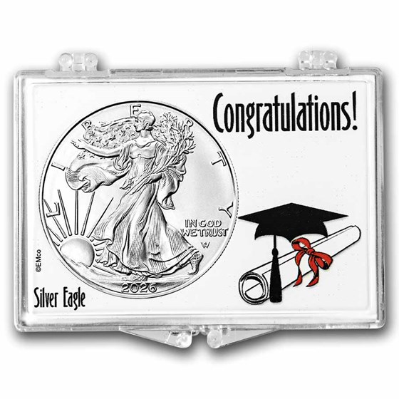 2026 1 oz Silver Eagle - w/Snap-Lock, Congratulations Graduate
