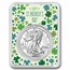 2026 1 oz Silver Eagle - w/St. Patrick's Day Clovers Card, In TEP
