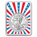 2026 1 oz Silver Eagle - w/Stars & Stripes Burst Card, In TEP