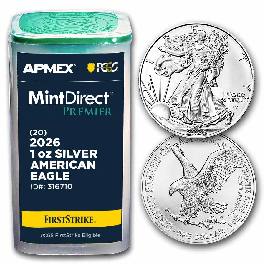 Buy 20-Coin 2026 1 oz Silver Eagle MD Tube | APMEX